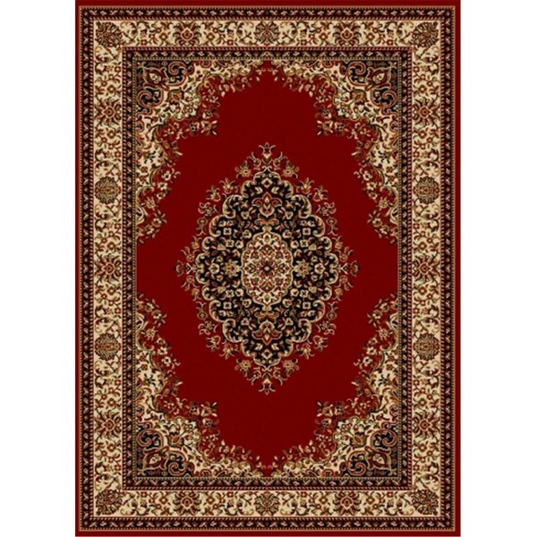 Radici 1595-1231-RED Como Rectangular Red Traditional Italy Area Rug- 5 ft. 5 in. W x 7 ft. 7 in. H 1595/1231/RED